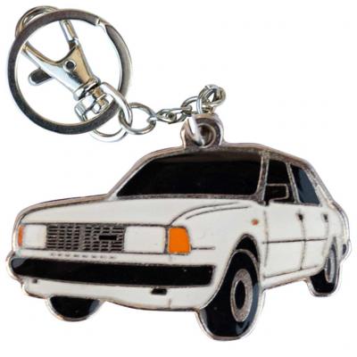 Retro kulcstartó, Skoda 105, 120, fehér Autós kult termékek alkatrész vásárlás, árak